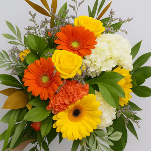 Bouquet automne jaune et orange