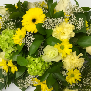 Coussin de cercueil le jaune, blanc et vert