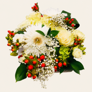 Bouquet de mariée le champêtre sur fond ivoire