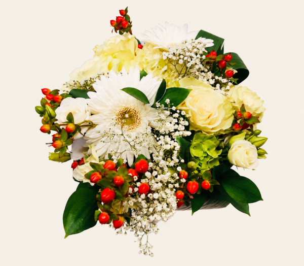 Bouquet de mariée le champêtre sur fond ivoire
