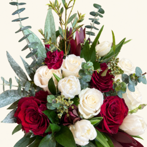 Bouquet de mariée Blanc de Bourgogne sur fond ivoire