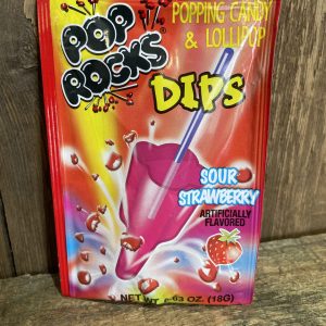 Pop Rocks popping Candy lollipop dips sour strawberry 18g