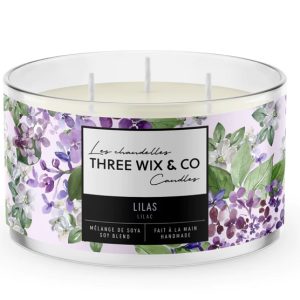 Chandelle lilas 3 mèches