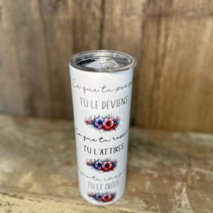 Bouteille isotherme - fleurs  - Sur commande