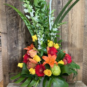 Corbeille de fleurs le super colorées