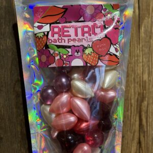 30 perles de bain rose cœurs