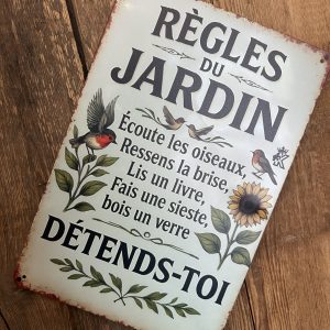 Affiche règles du jardin