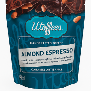 Amandes caramel au beurre avec expresso et chocolat noir 135gr