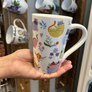 Tasse chats-fleurs