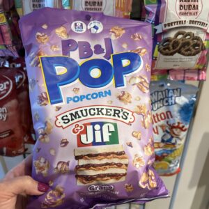 PB & J pop corn Smucker’s & Jif