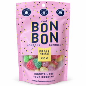 Sachet de bonbons Cocktail sûr sur fond blanc