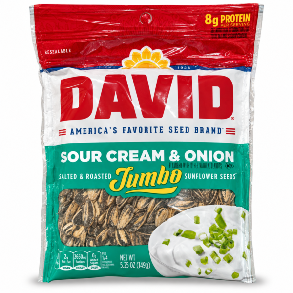 David Jumbo Sour Cream & Onion — graines de tournesol, 149 g
