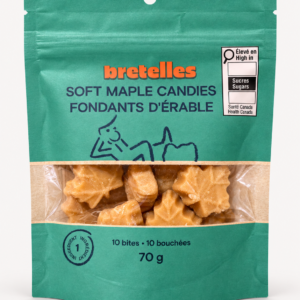 Bretelles Fondants d’érable 70 g sur fond pâle