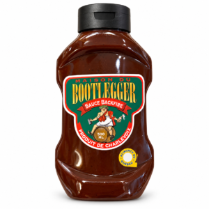Bootlegger Sauce Backfire 500 ml, bouteille sur fond blanc