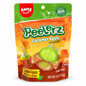 Peelerz Caramel Apple 170 g, sachet sur fond blanc