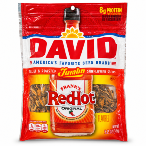 Sachet David Jumbo Frank’s RedHot sur fond blanc