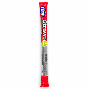 Fini paille à boire Cola sur fond blanc