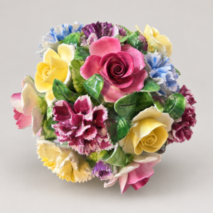 Bouquet de fleurs en porcelaine Adderley – Bone China – Angleterre
