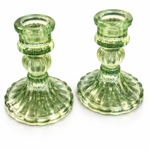 Chandelier en verre vert